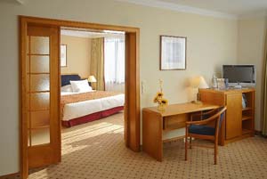 Executive double or twin with city view, private facilities, and breakfast